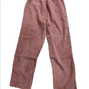 Suede ribbed pants